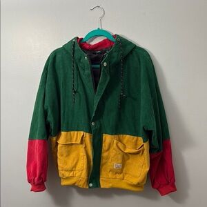 Vintage Style Colorblock Corduroy Jacket